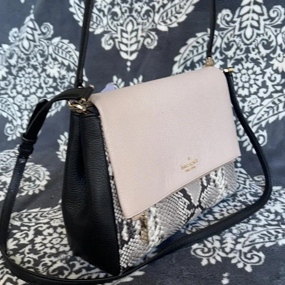 Kate Spade Medium Flap Shoulder Bag Natural Multi Mixed Material - Picture 3 of 16